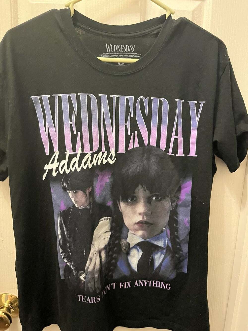 Wednesday Addams T-Shirt Size XL Black Graphic Tee
